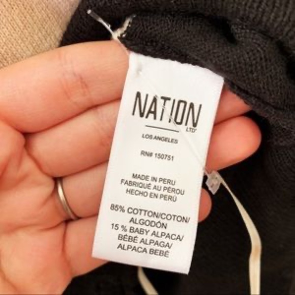 Nation LTD Alpaca Blend Jolie Deep V Color Block Sweater Womens Size XS - Picture 9 of 10